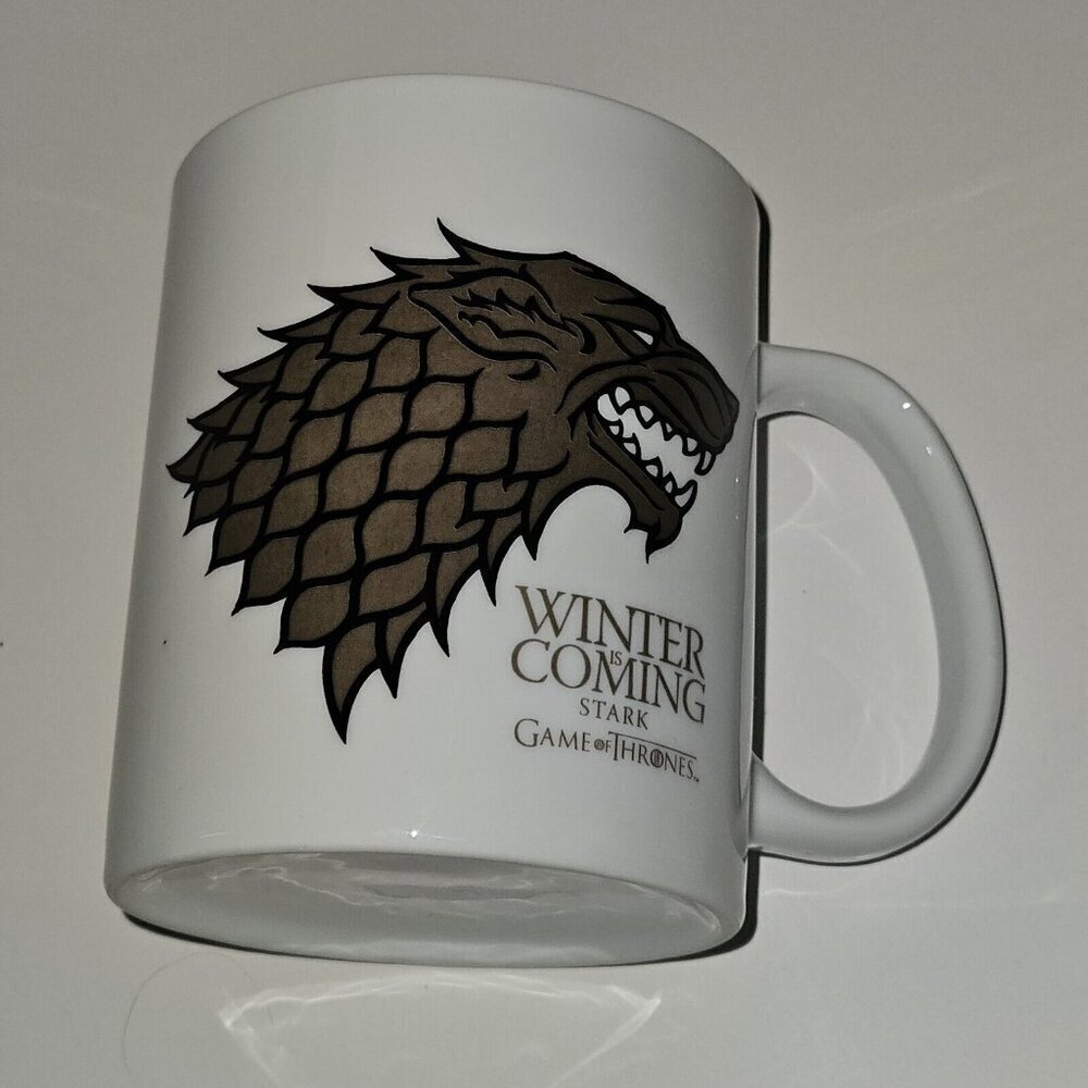 Game of Thrones Winter Is Coming Mug White Brown House Stark Sigil